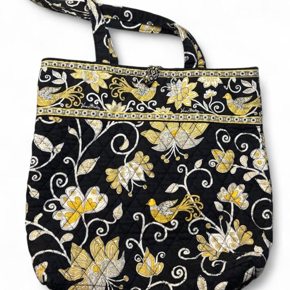 Vera Bradley Yellow Bird Maggie Tote Retired Pattern Quilted Y2K